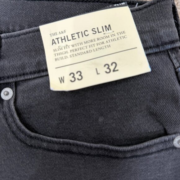 Abercrombie & Fitch NEW Men's Athletic Slim Gray Jeans 33x32 - Picture 5 of 8